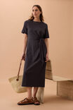 Allora Tie Midi Tee Dress, PHANTOM - alternate image 5