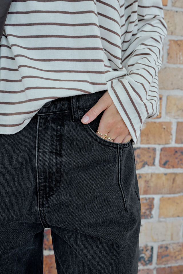 Demi Barrel Jean, FADED BLACK