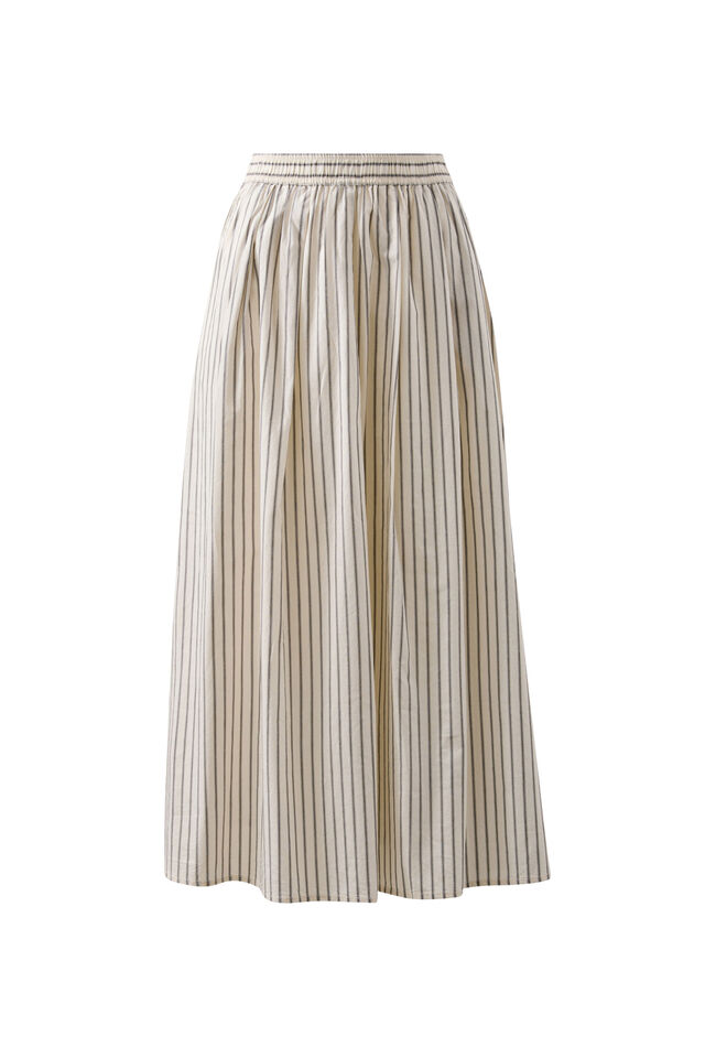 Florence Maxi Skirt, WINTER WHITE PHANTOM STRIPE