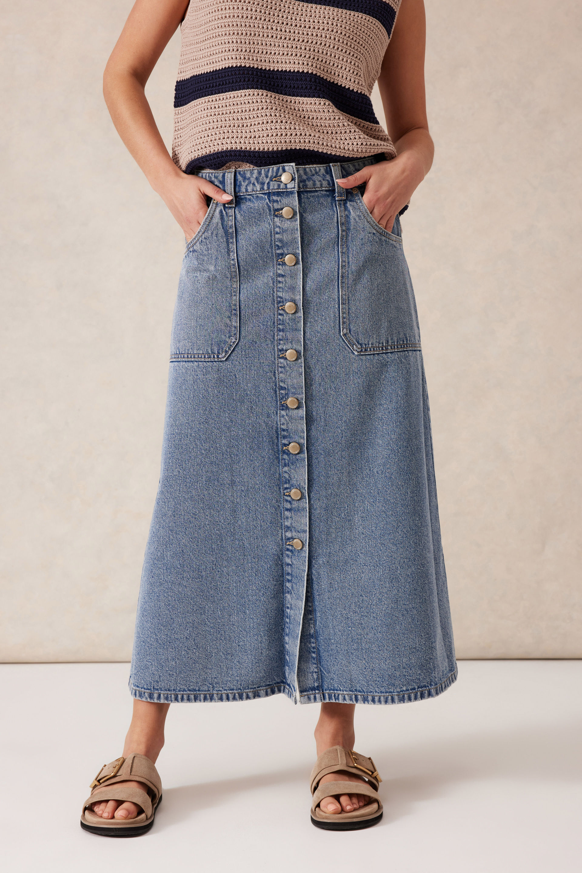 Denim midi skirt 01 clearance