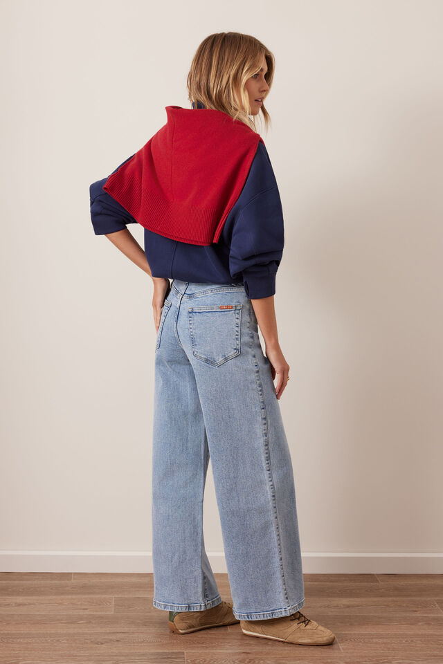 Evie Wide Leg Jean, MID VINTAGE BLUE