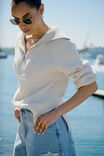 Slouchy Zip Knit, ECRU - alternate image 3