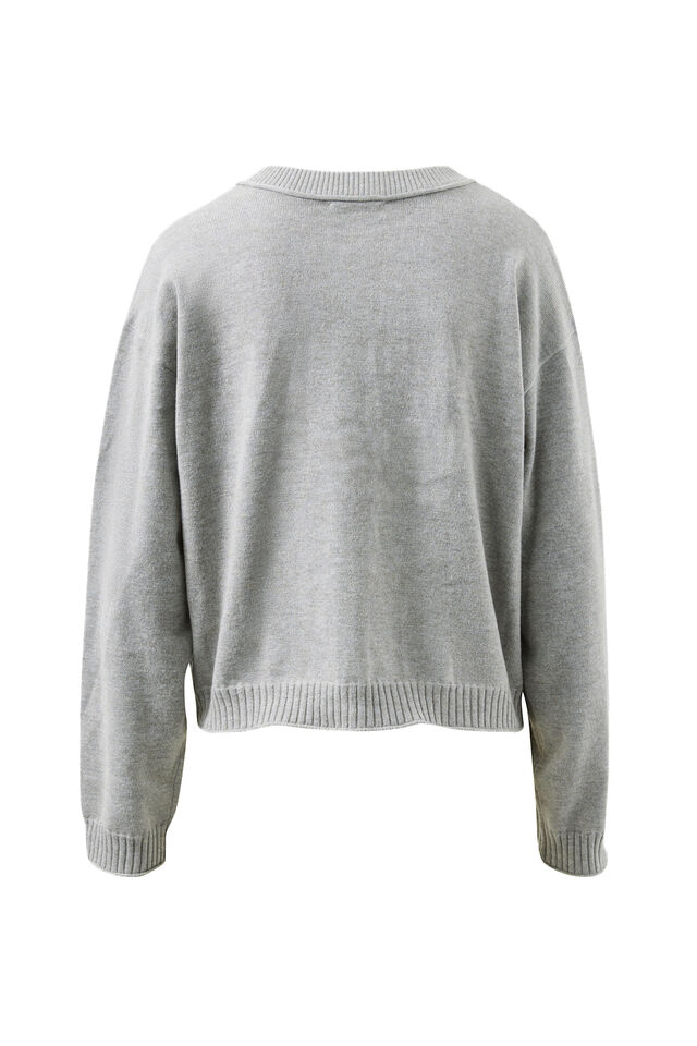 Pippa Long Sleeve Knit Cardi, GREY MARLE
