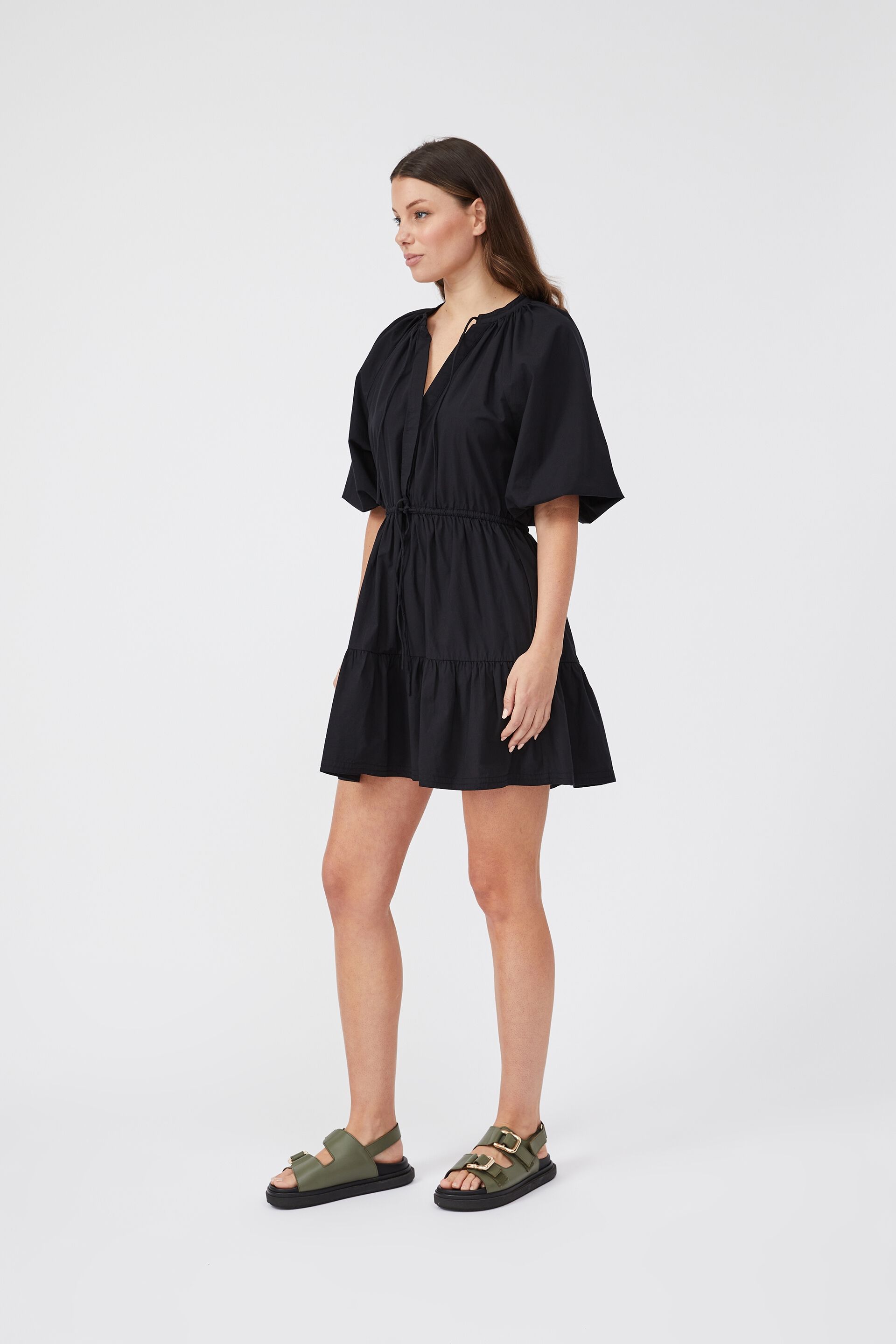 Poplin detail tie waist dress 1901 best sale