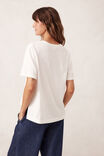 Stevie Slouchy Split Hem Tee, VANILLA/ RED PAPERCUT LOGO - alternate image 3