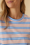 Stevie Slouchy Tee, PETAL/AZURE BLUE STRIPE - alternate image 6