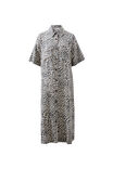 Ava Short Sleeve Midi Dress, LEOPARD LINEN BLEND - alternate image 2