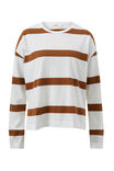 Slouchy Long Sleeve  Tee, VANILLA/TOBACCO BOLD STRIPE - alternate image 2
