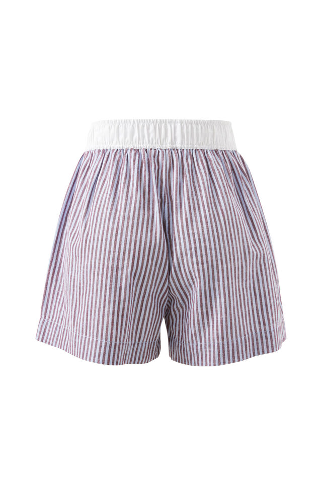 Mila Short, WINE BLUE SMALL STRIPE