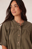 Half Placket Tunic Dress, SOFT OLIVE TWILL - alternate image 5