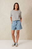 Billie Pleat Front Short, VINTAGE BLUE DENIM - alternate image 5