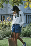 Isla Oversized Slouchy Crew, WARM WHITE LOGO - alternate image 3