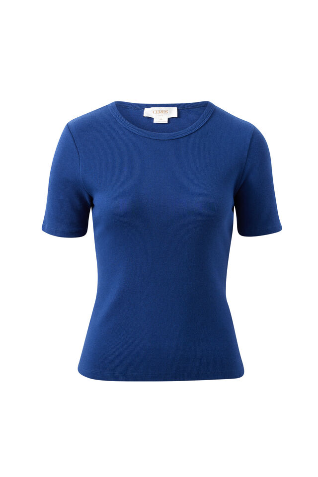 Luella Rib Tee, PRUSSIAN BLUE