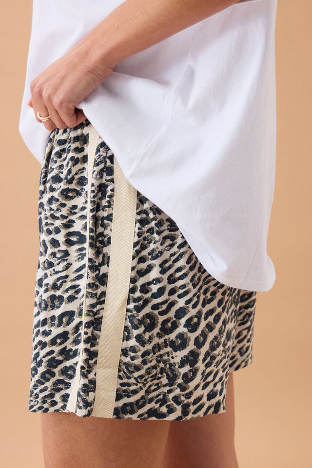 Mila Short, LEOPARD LINEN BLEND