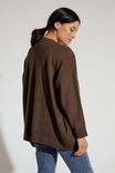 Soft Knit Oversized Cardigan In Recycled Blend, BITTER CHOCOLATE MARLE - alternate image 3