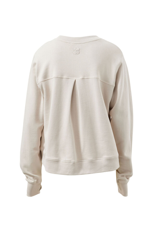 Alba Seamed Fleece Top, ALMOND