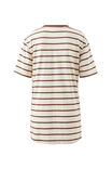 Lola Longline Step Hem Tee, BUFF/BRUNETTE STRIPE - alternate image 3
