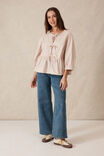 The Tie Top, TAUPE STRIPE - alternate image 5