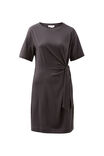 Agnes Tie Mini Tee Dress, PHANTOM - alternate image 2