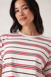 Stevie Slouchy Tee, BERRY RED STRIPE - alternate image 4