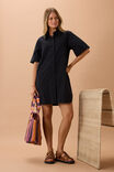Sara Mini Shirt Dress, BLACK - alternate image 5