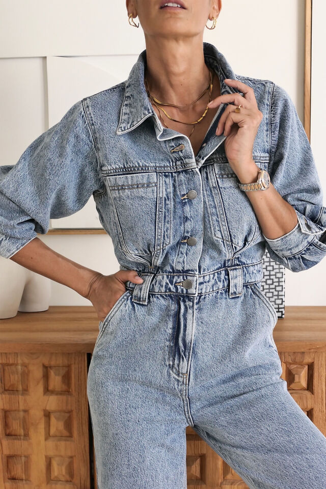 Classic Jumpsuit, MID VINTAGE BLUE DENIM