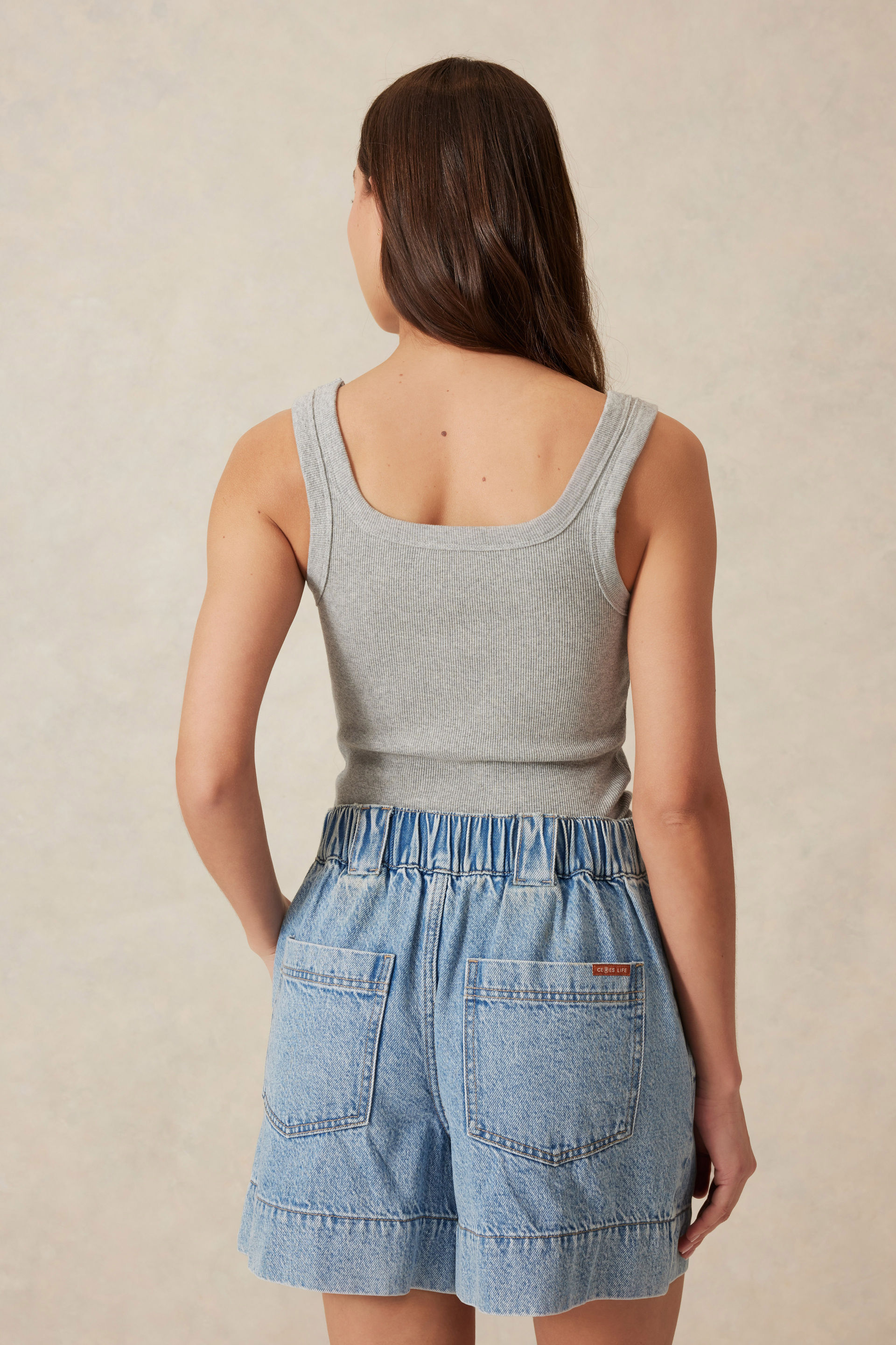 Organic Contour Rib Square Neck Tank | Ceres Life