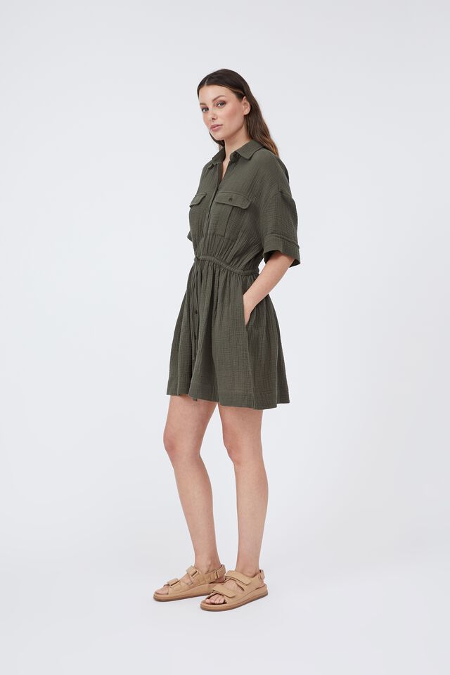Doublecloth Utility Dress In Organic Cotton