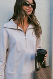 Isabella Half Zip Sweat, ALMOND - alternate image 6