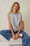 Contrast Knit Vest, GREY MARLE - alternate image 1