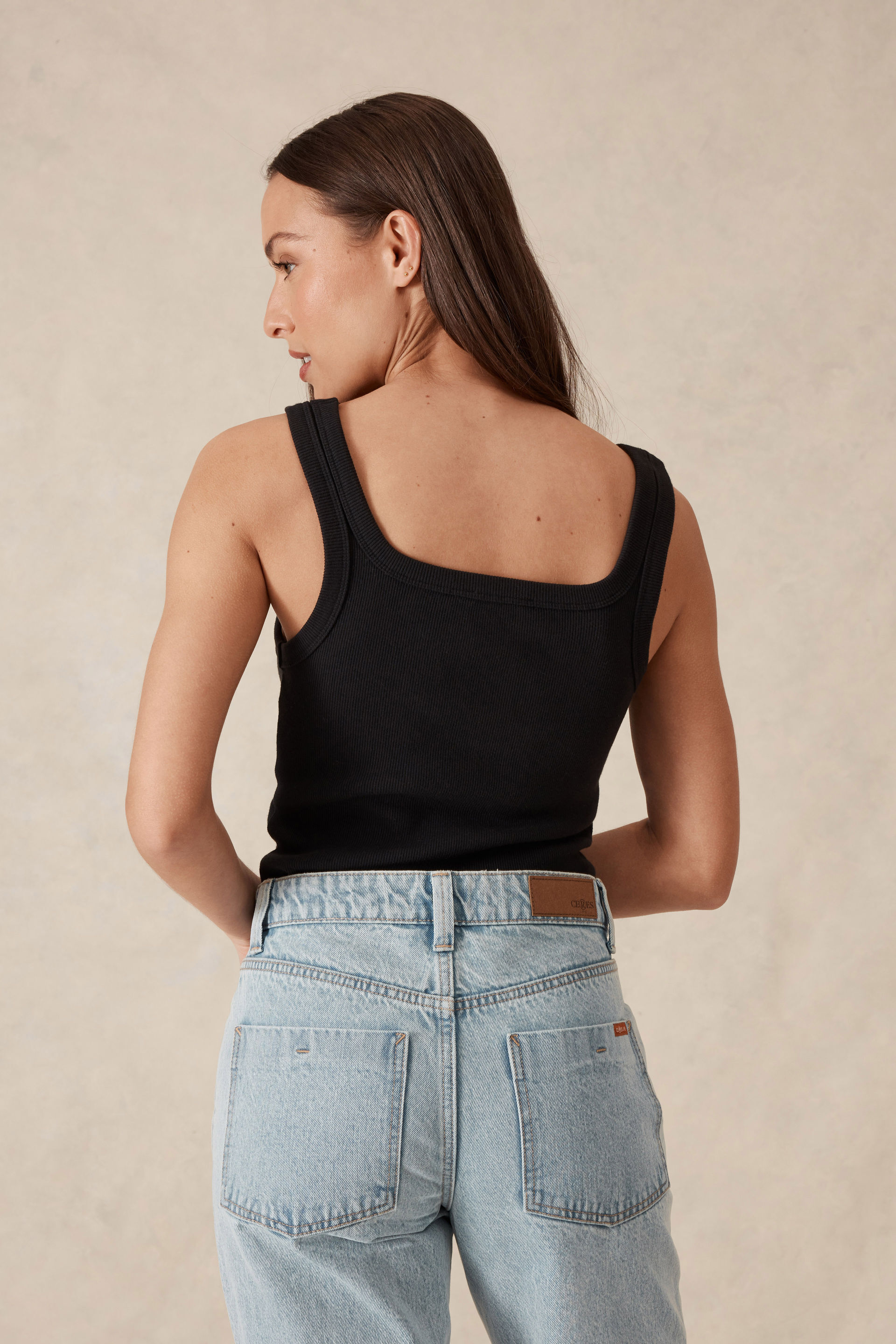 Organic Contour Rib Square Neck Tank | Ceres Life Organic Contour Rib Square Neck Tank | Ceres Life