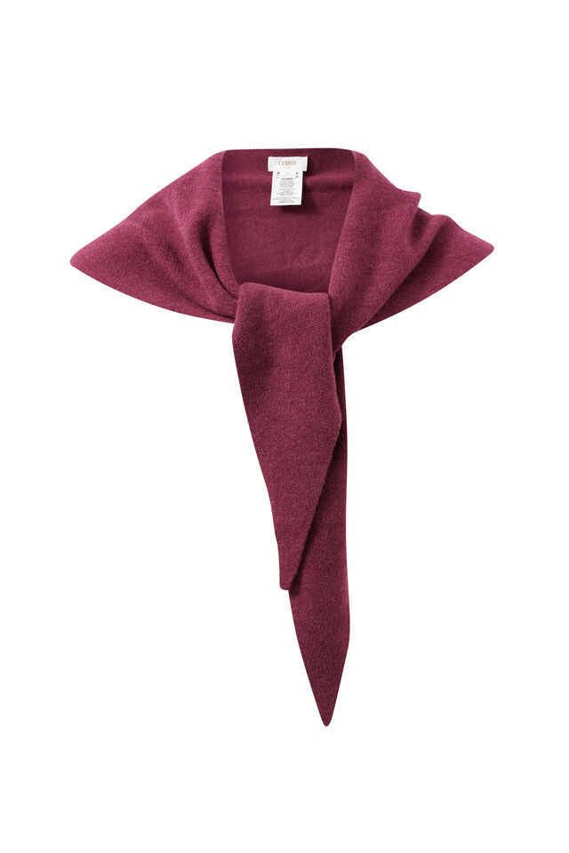Sully Triangle Knit Scarf, WASHED BURGUNDY