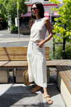 Tiered Midi Skirt, FRESH ECRU TWILL - alternate image 1