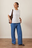 Stevie Slouchy Tee, WHITE/PHANTOM STRIPE - example image 6