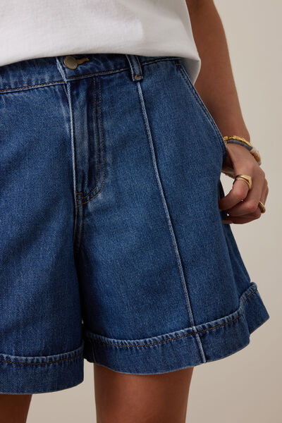 Juno Seamed Short, FRESH INDIGO