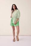 Oversized Poplin Shirt, SPLASH GREEN WHITE STRIPE ORGANIC COTTON - alternate image 6