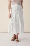 Tiered Maxi Skirt, WHITE - alternate image 2