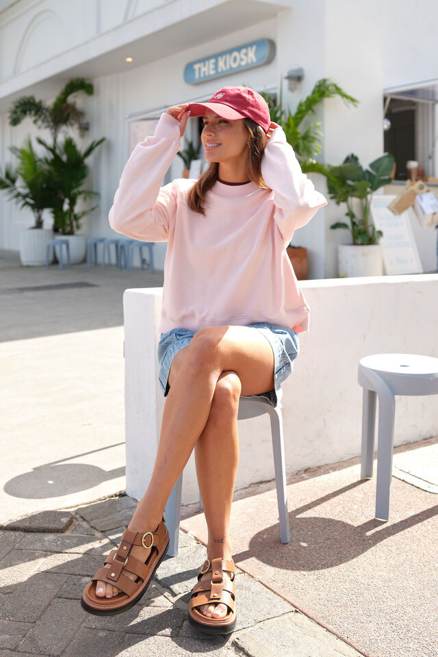 Seamed Fleece Top, SHELL PINK