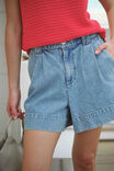 Billie Pleat Front Short, VINTAGE BLUE DENIM - alternate image 3