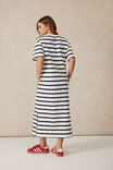 Midi Terry Dress, WHITE NEW NAVY STRIPE - alternate image 4