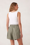 Panelled Pull On Short, KHAKI LINEN - alternate image 3