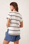 Stevie Slouchy Split Hem Tee, VANILLA/PHANTOM DOUBLE STRIPE - alternate image 3
