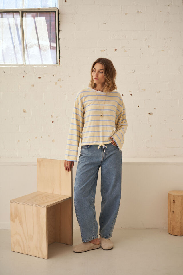 Leah Tapered Barrel Jean, VINTAGE BLUE