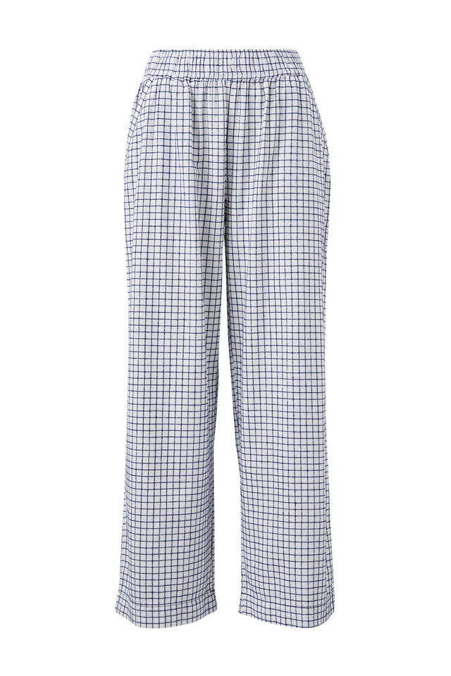 The Lounge Pant, WHITE NAVY CHECK