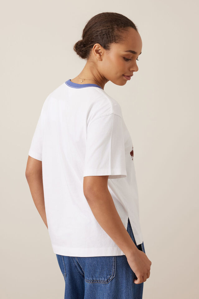 Stevie Slouchy Tee, WHITE/ CERES VILLAGE