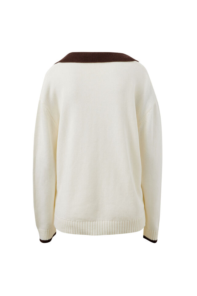 Eliza Collared Knit, MILK AND BRUNETTE