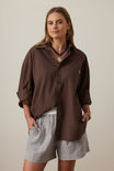 Peta Oversized Shirt, BRUNETTE BROWN - alternate image 1