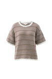 Nina Boxy Knit Tee, CHOCOLATE STRIPE - alternate image 2