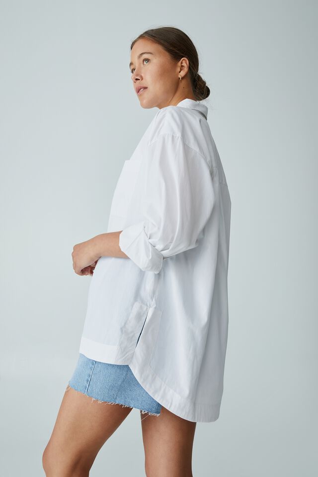 Poplin Shirt In Organic Cotton, WHITE