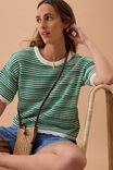 Nina Boxy Knit Tee, KELLY GREEN STRIPE - alternate image 4